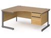 Contract C-Frame Radial Desks With Fixed Drawers