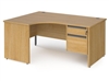 Contract Panel End Radial Desks With Fixed Drawers