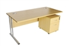 Rectangular Oak Desk +  2 Drawer Mobile Pedestal