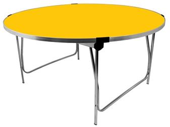 4ft Laminate Round Folding Table - Yellow thumbnail