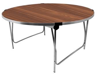 5ft Laminate Round Folding Table - Teak thumbnail
