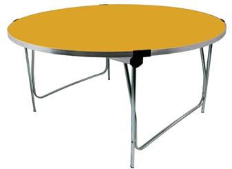 5ft Laminate Round Folding Table - Mustard thumbnail