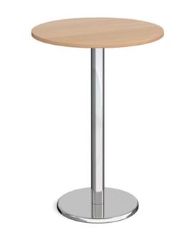 Chrome Round Base Cafe/Bistro Table - Tall Round - Beech thumbnail
