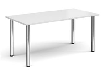 Rectangular Chrome Leg Table - White thumbnail