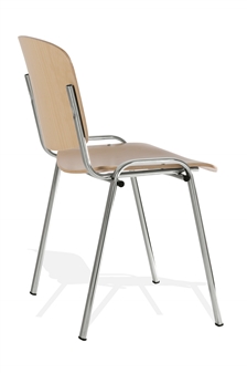 Wood/Chrome Stacking Chair thumbnail