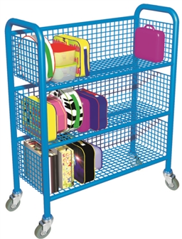 Single-Sided Mobile Lunchbox Trolley - Blue thumbnail