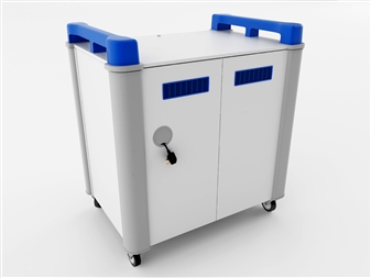 16 Port Laptop Recharging Storage Trolley - Vertical Storage - Back Closed  thumbnail