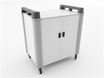 20 Port Laptop Recharging Storage Trolley - Vertical Storage - Charcoal  thumbnail