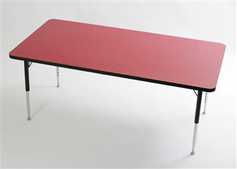 Height-Adjustable Rectangular Table - Red thumbnail