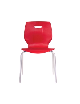 Poly Four Legged Chair - Red thumbnail