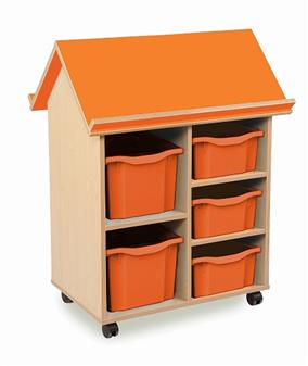 Book House With 3 Double Trays & 2 Extra Double Trays - Tangerine thumbnail