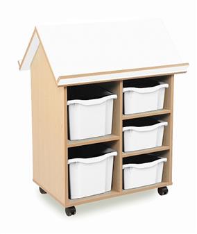 Book House With 3 Double Trays & 2 Extra Double Trays - White thumbnail