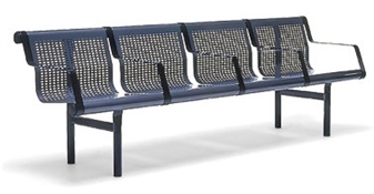 Samson 4 Seater Beam Shown In Midnight Blue With Individual Arms thumbnail