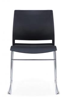Verse A-Frame Stacking Chair BLACK - Front View thumbnail