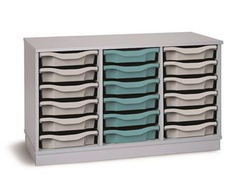 Grey 18 Single Tray Storage Unit 3 Columns thumbnail