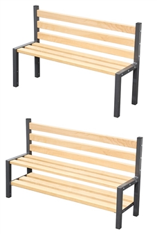 Cloakroom Seat Benches - Single Sided (Showing With & Without Shoerack) thumbnail