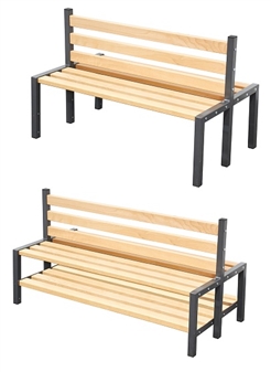 Cloakroom Double Seat Benches (Showing With & Without Shoeracks) thumbnail