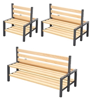 Cloakroom Double Seat Benches With Shoeracks thumbnail