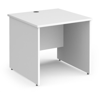 800mm Contract Panel End Rectangular Desk - WHITE thumbnail