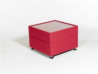 DOLFIN Reception Coffee Table With Glass Top - Vinyl thumbnail