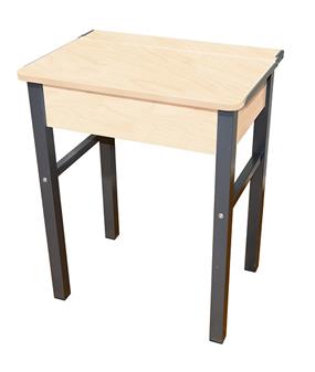 Flip Top Single Study Desk - Maple Top & Graphite Legs thumbnail