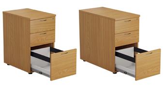 Desk High Pedestals (600mm Deep & 800mm Deep) - Oak thumbnail
