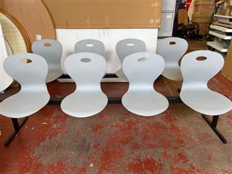 Landon 4 Seater Beam Grey Poly Seat Black Beam thumbnail