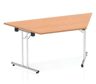 IMP Trapezoidal Folding Table - 1600w x 800d - Oak thumbnail