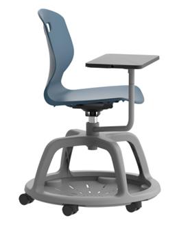 Arc Community Chair With Writing Tablet - Steel Blue thumbnail