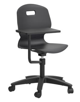 Arc Swivel Chair With Writing Tablet - Anthracite thumbnail