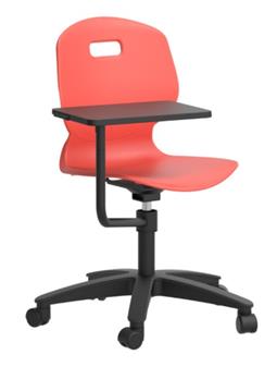 Arc Swivel Chair With Writing Tablet - Coral thumbnail