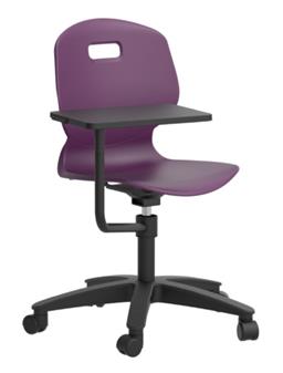 Arc Swivel Chair With Writing Tablet - Grape thumbnail