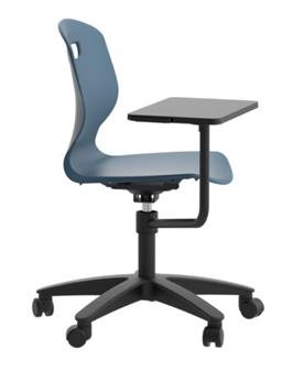 Arc Swivel Chair With Writing Tablet - Blue Steel thumbnail