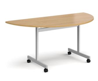 Strata Fliptop Table - Semicircular - Oak thumbnail