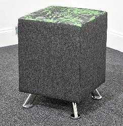 Vibrant Green & Graphite Tall Boy Cube Dual Fabric thumbnail
