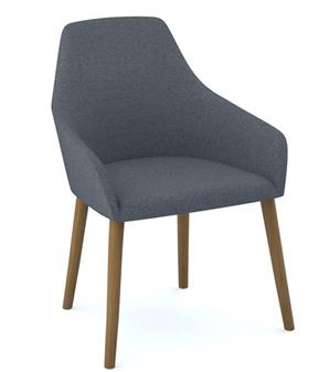 Juno Late Grey Fabric Lounge Chair Wooden Legs thumbnail