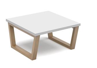Encore Square Coffee Table - White Top & Oak Legs thumbnail