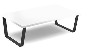 Encore Rectangular Coffee Table - White Top & Black Legs thumbnail