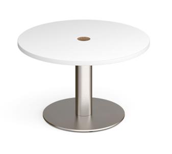 Coffee Table With Brushed Steel Base - White Top thumbnail