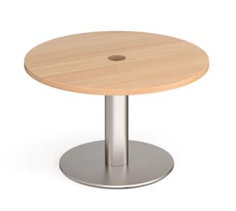 Coffee Table With Brushed Steel Base - Beech Top thumbnail