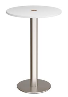 Poseur Table With Brushed Steel Base - White Top thumbnail