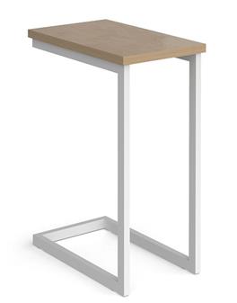 Libby Laptop Straight Table - Kendal Oak Top White Frame thumbnail