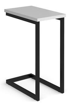 Libby Laptop Straight Table - White Top Black Frame thumbnail