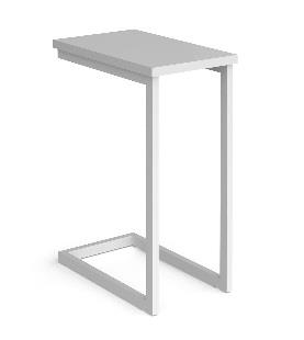 Libby Laptop Straight Table - White Top White Frame thumbnail