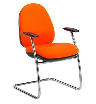 Oval Office Visitor Chair With PU Arms & Optional Chrome Frame thumbnail
