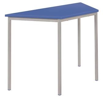Buro Edge Fully Welded Trapezoidal Table, Blue Top & Blue Buro Edge thumbnail