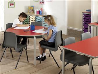 Crushed Bent Circular Classroom Tables PU Edge thumbnail