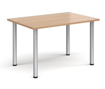 Rectangular Table 1200w x 800d, Beech Top, Silver Legs thumbnail
