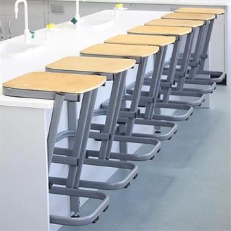 Stools Stack Onto Tables For Easy Storage & Cleaning thumbnail