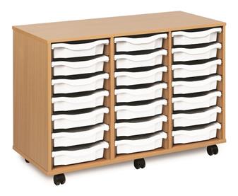 Wooden 21 Single Tray Storage Mobile - White Trays thumbnail